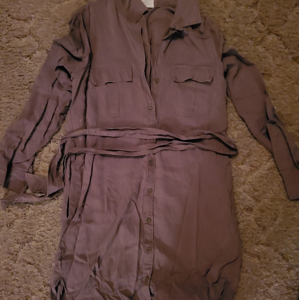 Brown/tan ish button up dress